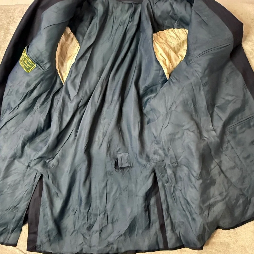 Loro Piana‎ Blazer Mens 46L Navy Pinstripe Wish Super 160s Double Breasted